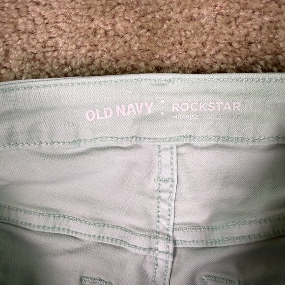 Old Navy Womens Size 6 Rockstar Skinny Mid Rise Green Denim Jeans 28x29 E766 - Picture 4 of 14